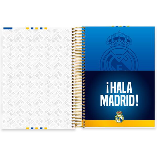 Caderno Universitário Capa Dura, 20 x 1, 320 Folhas, Real Madrid PT 1 UN