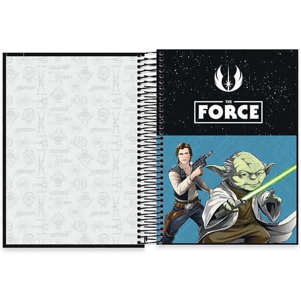 Caderno Universitário Capa Dura, 20 x 1, 320 Folhas, Star Wars, 2526448, Spiral Starw - PT 1 UN