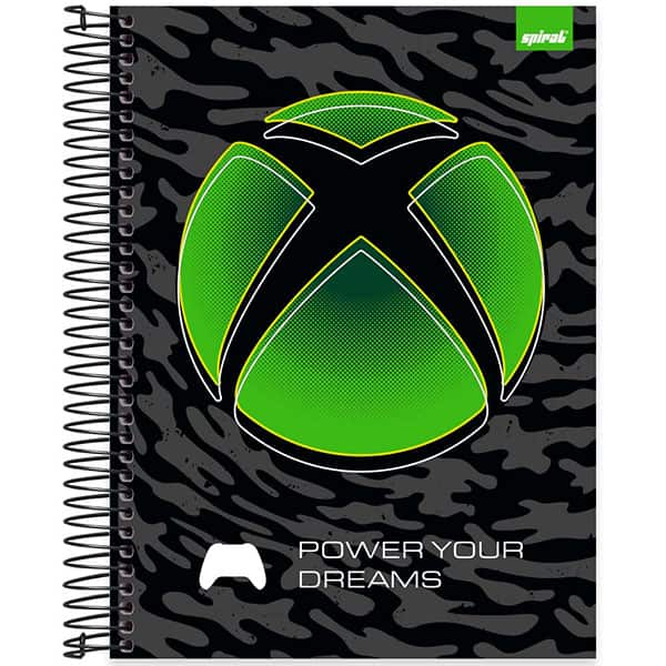 Caderno Universitário Capa Dura, 20 x 1, 320 Folhas, Xbox, 2526455, Spiral Xbox - PT 1 UN