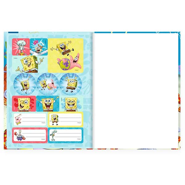 Caderno Univ.C.D. Costurado 80fls Bob Esponja 2526486 Spiral Bob PT 1 UN