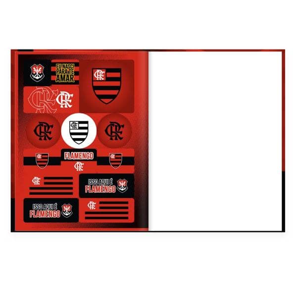 Caderno Universitário Capa Dura, 1 x 1, 80 Folhas, Flamengo, 2526530, Spiral Fla - PT 1 UN