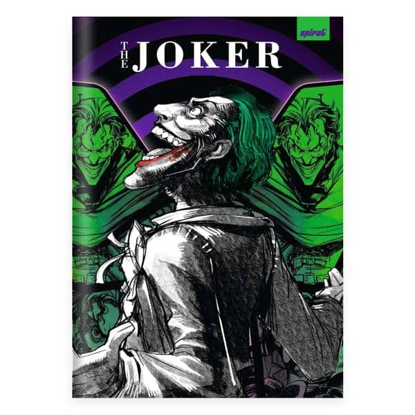 Caderno Universitário Capa Dura Brochura Costurado 80 Folhas Joker - Coringa DC Spiral - PT 1 UN