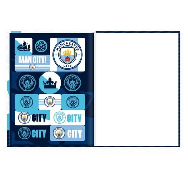 Caderno Universitário Capa Dura Brochura Costurado 80 Folhas Manchester City Spiral - PT 1 UN