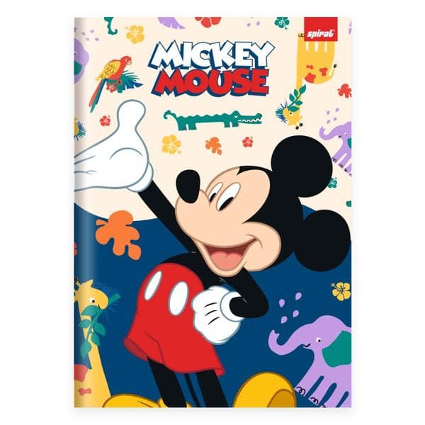 Caderno Universitário Capa Dura, 1 x 1, 80 Folhas, Mickey Clássico, 2526585, Spiral Mk - PT 1 UN