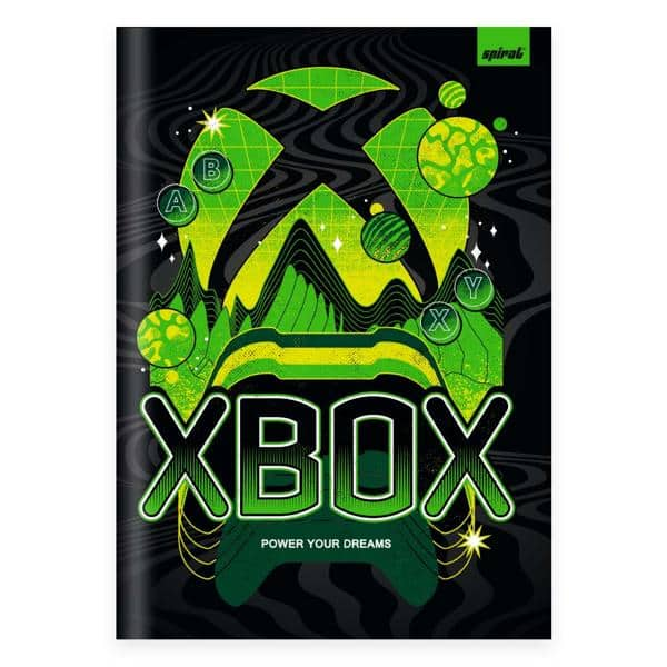 Caderno Universitário Capa Dura Brochura Costurado 80 Folhas Xbox Spiral - PT 1 UN