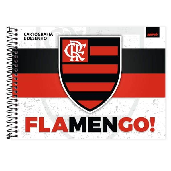 Caderno Cartografia e Desenho Capa Dura 48 Folhas, Flamengo, 2526745, Spiral Fla - PT 1 UN