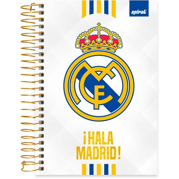 Caderno 1/4 espiral capa dura, 1 matéria, 80 folhas, Real Madrid, 2527254, Spiral Rea - PT 1 UN