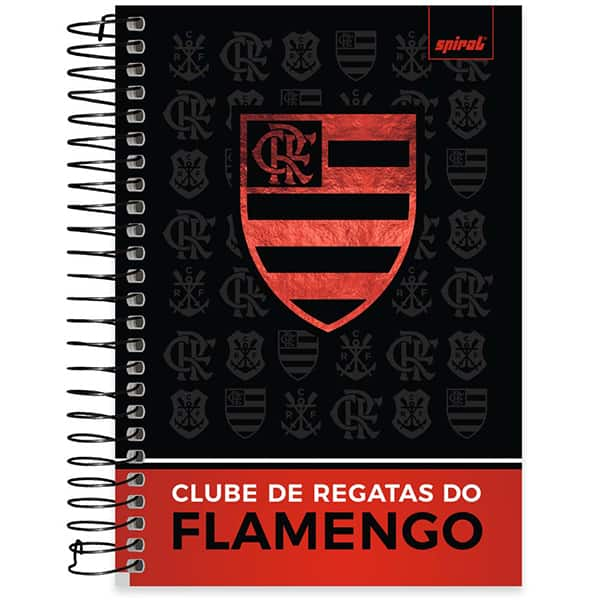 Caderno 1/4 espiral capa dura, 160 folhas, Flamengo, 2527261, Spiral Fla - PT 1 UN