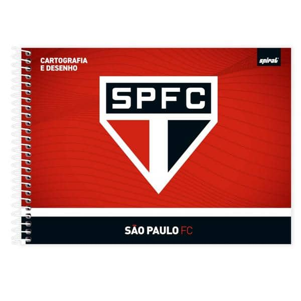 Caderno Cartografia e Desenho Capa Dura 48 Folhas, São Paulo Futebol Clube, 2526851, Spiral SPFC - PT 1 UN