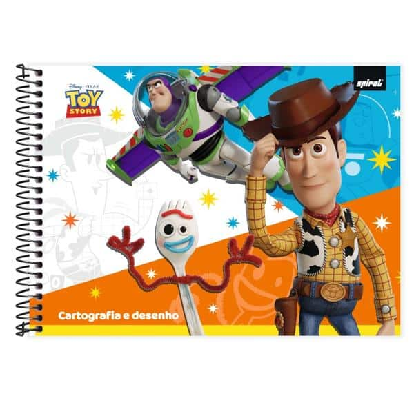 Caderno Cartografia e Desenho Capa Dura 48 Folhas, Toy Story, 2526875, Spiral Toy - PT 1 UN