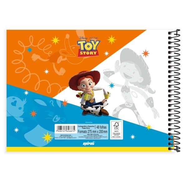 Caderno Cartografia e Desenho Capa Dura 48 Folhas, Toy Story, 2526875, Spiral Toy - PT 1 UN