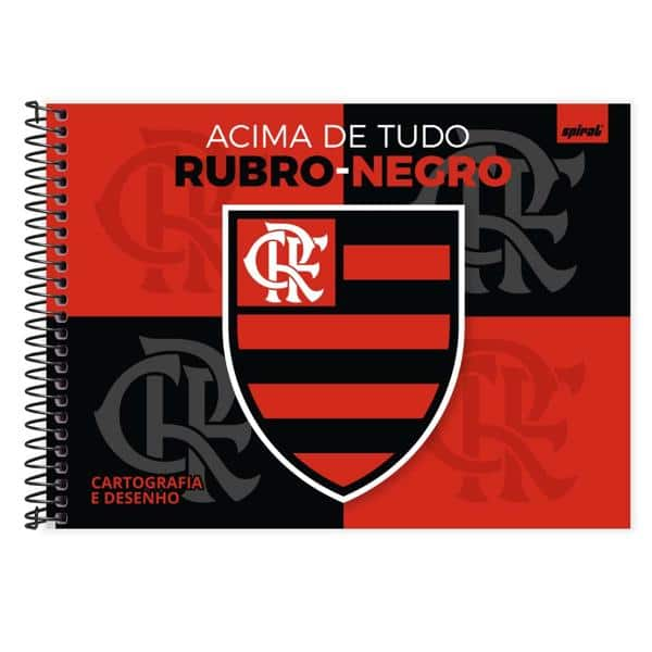 Caderno Cartografia e Desenho Capa Dura 80 Folhas, Flamengo, 2526943, Spiral Fla - PT 1 UN