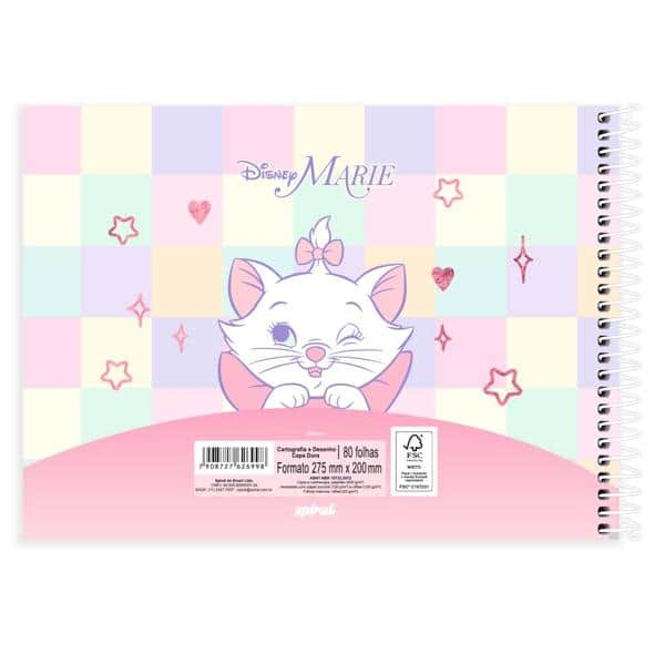 Caderno Cartografia e Desenho Capa Dura 80 Folhas Marie Disney Spiral - PT 1 UN