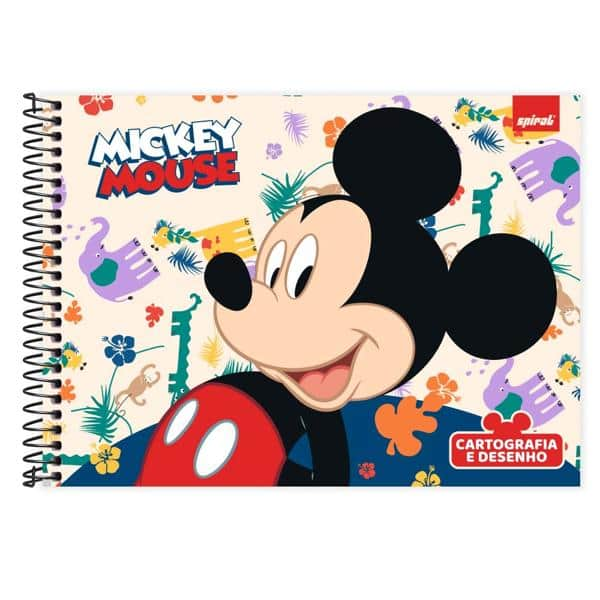 Caderno Cartografia e Desenho Capa Dura 80 Folhas, Mickey Clássico, 2527001, Spiral Mk - PT 1 UN