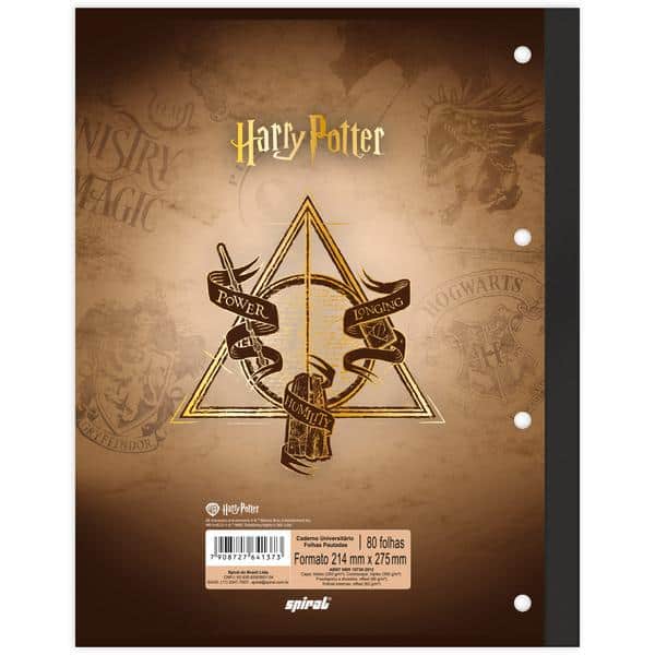 Caderno univ.1x1 80fls coladas wire. H.Potter 2641373 Spiral Hpt PT 1 UN