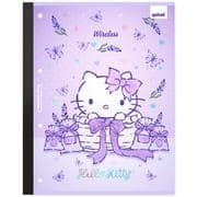 Caderno Universitário Wireless com Folhas Coladas 1x1 80 Folhas, Hello Kitty, 2641380, Spiral Hki - PT 1 UN