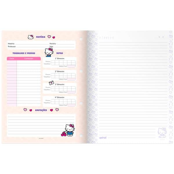 Caderno Universitário Wireless com Folhas Coladas 1x1 80 Folhas, Hello Kitty, 2641380, Spiral Hki - PT 1 UN Caderno Universitário Wireless com Folhas Coladas 1x1 80 Folhas, Hello Kitty, 2641380, Spiral Hki - PT 1 UN