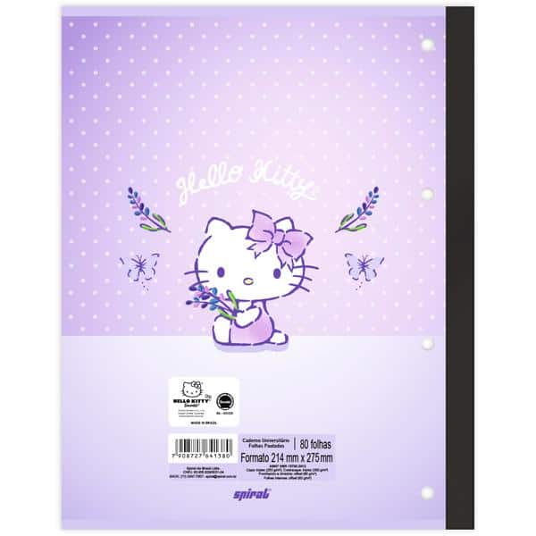 Caderno Universitário Wireless com Folhas Coladas 1x1 80 Folhas, Hello Kitty, 2641380, Spiral Hki - PT 1 UN Caderno Universitário Wireless com Folhas Coladas 1x1 80 Folhas, Hello Kitty, 2641380, Spiral Hki - PT 1 UN