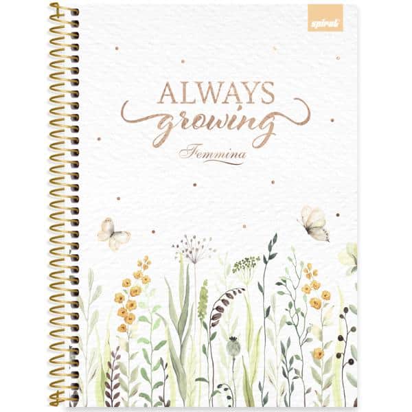 Caderno univ.capa dura 1x1 80fls Femmina 2637925 Spiral Fem PT 1 UN