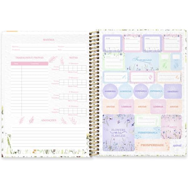 Caderno univ.capa dura 1x1 80fls Femmina 2637925 Spiral Fem PT 1 UN