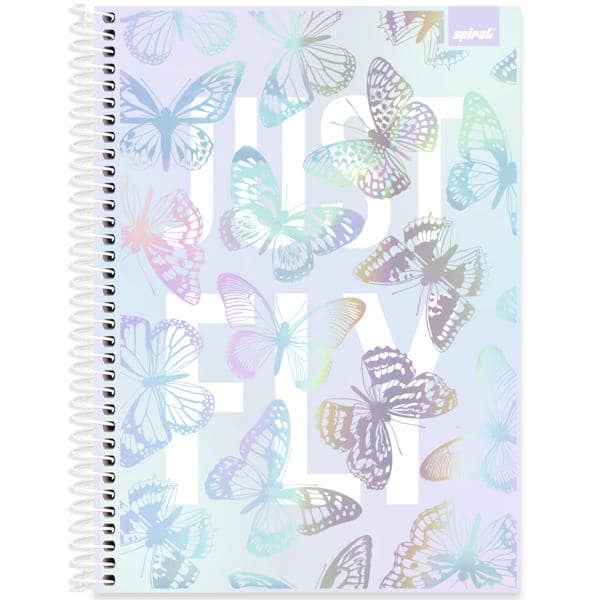Caderno Universitário Capa Dura, 1 x 1, 80 Folhas, Flutter, 2637932, Spiral Flu - PT 1 UN