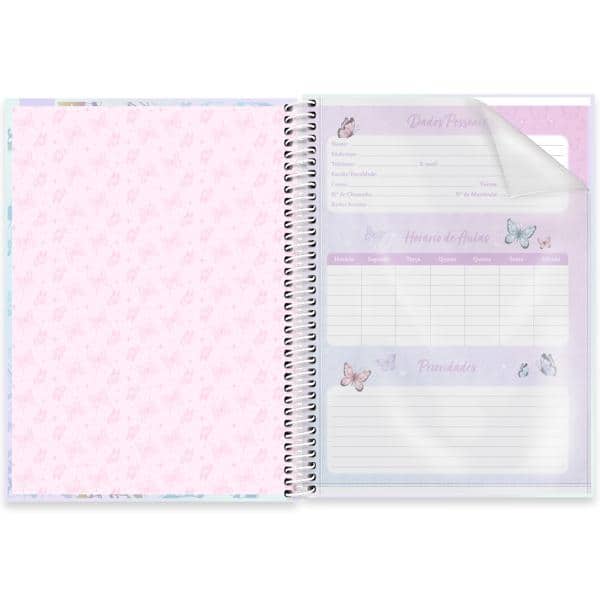 Caderno Universitário Capa Dura, 1 x 1, 80 Folhas, Flutter, 2637932, Spiral Flu - PT 1 UN