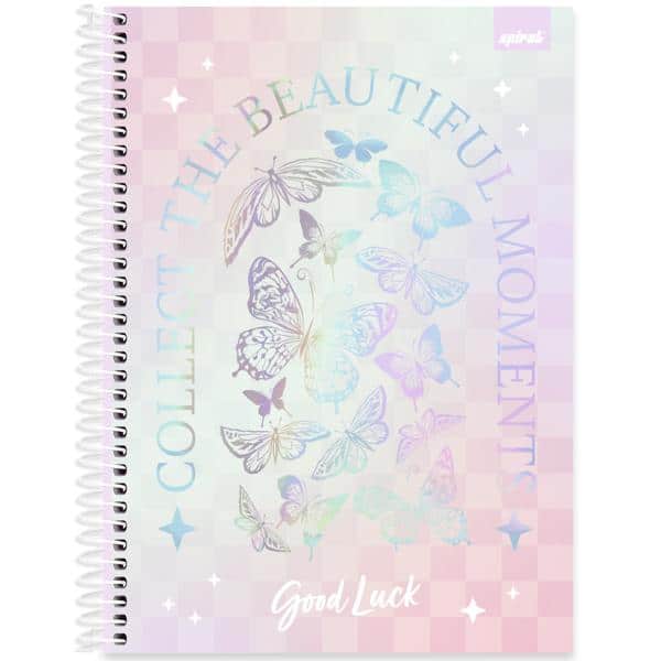 Caderno Universitário Capa Dura, 1 x 1, 80 Folhas, Flutter, 2637949, Spiral Flu - PT 1 UN