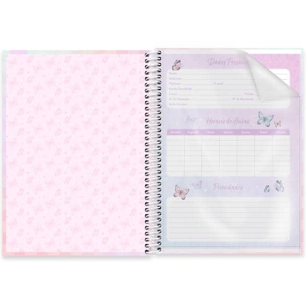 Caderno Universitário Capa Dura, 1 x 1, 80 Folhas, Flutter, 2637949, Spiral Flu - PT 1 UN