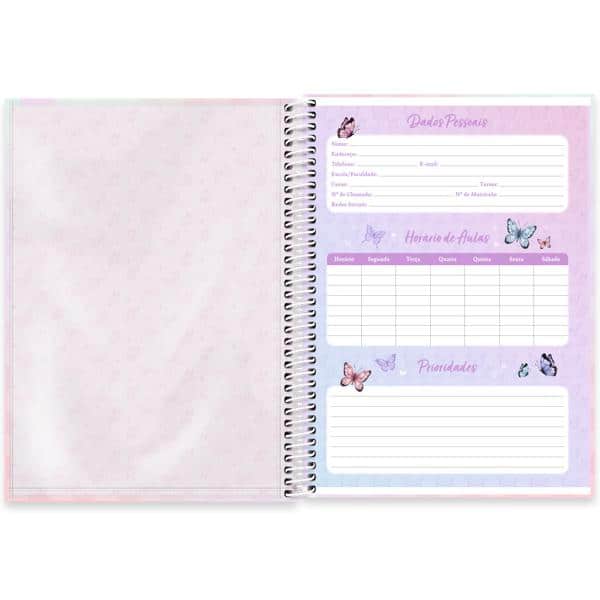 Caderno Universitário Capa Dura, 1 x 1, 80 Folhas, Flutter, 2637949, Spiral Flu - PT 1 UN