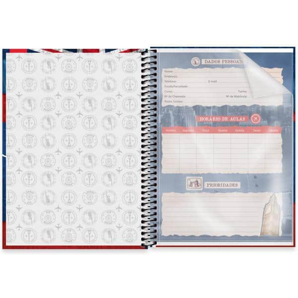 Caderno Universitário Capa Dura, 1 x 1, 80 Folhas, Hard Cover, Londres, 2637956, Spiral Har - PT 1 UN