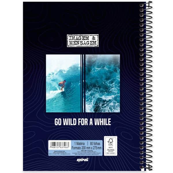 Caderno universitário capa dura 1x1, 80 folhas, Imagem & Mensagem, 2637963, Spiral Ima - PT 1 UN