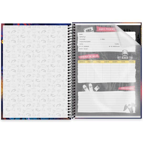 Caderno Universitário Capa Dura, 1 x 1, 80 Folhas, Liberdade de Expressão, 2637987, Spiral Lib - PT 1 UN