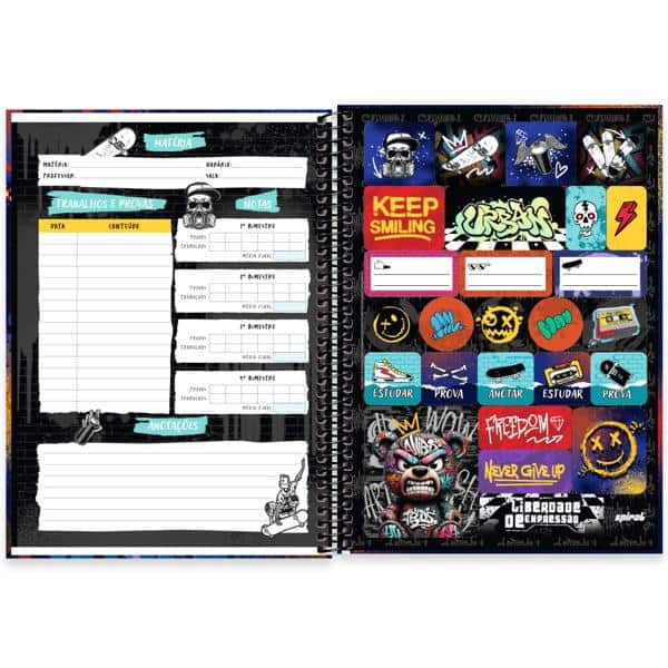 Caderno Universitário Capa Dura, 1 x 1, 80 Folhas, Liberdade de Expressão, 2637987, Spiral Lib - PT 1 UN