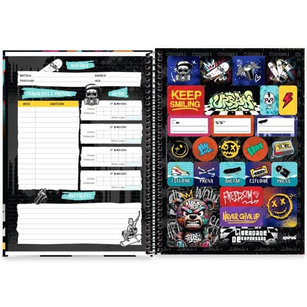 Caderno Universitário Capa Dura, 1 x 1, 80 Folhas, Liberdade de Expressão, 2637994, Spiral Lib - PT 1 UN