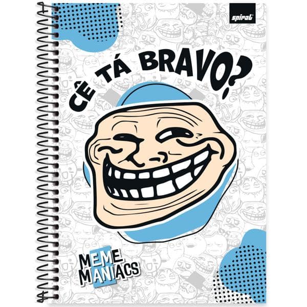 Caderno Universitário Capa Dura, 1 x 1, 80 Folhas, Meme Maniacs, 2638021, Spiral Mm - PT 1 UN