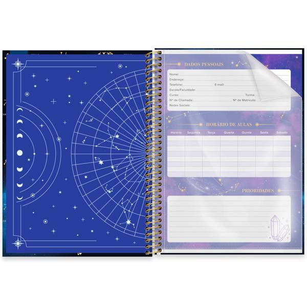 Caderno Universitário Capa Dura, 1 x 1, 80 Folhas, Multiverso, 2638045, Spiral Mult - PT 1 UN
