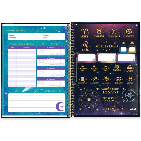Caderno Universitário Capa Dura, 1 x 1, 80 Folhas, Multiverso, 2638045, Spiral Mult - PT 1 UN