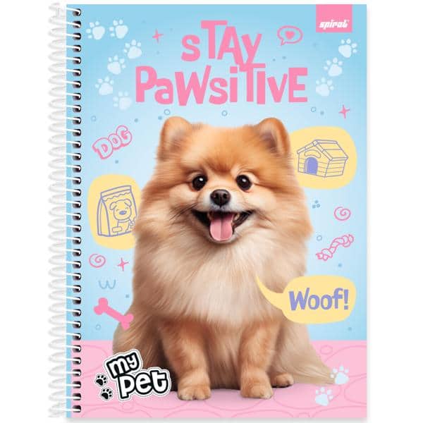 Caderno Universitário Capa Dura, 1 x 1, 80 Folhas, My Pet, 2638052, Spiral Pet - PT 1 UN