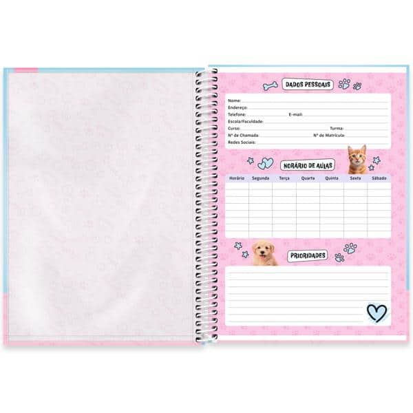 Caderno Universitário Capa Dura, 1 x 1, 80 Folhas, My Pet, 2638052, Spiral Pet - PT 1 UN