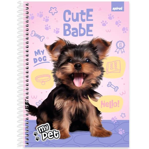 Caderno Universitário Capa Dura, 1 x 1, 80 Folhas, My Pet, 2638069, Spiral Pet - PT 1 UN