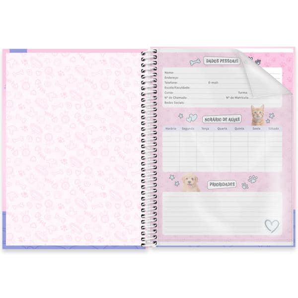 Caderno Universitário Capa Dura, 1 x 1, 80 Folhas, My Pet, 2638069, Spiral Pet - PT 1 UN