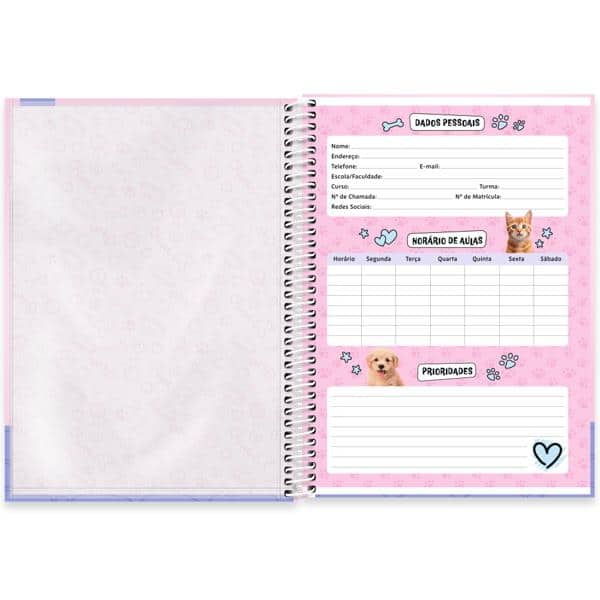 Caderno Universitário Capa Dura, 1 x 1, 80 Folhas, My Pet, 2638069, Spiral Pet - PT 1 UN