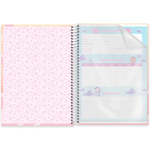 Caderno univ.capa dura 1x1 80fls Pop Pet 2638083 Spiral Pop PT 1 UN