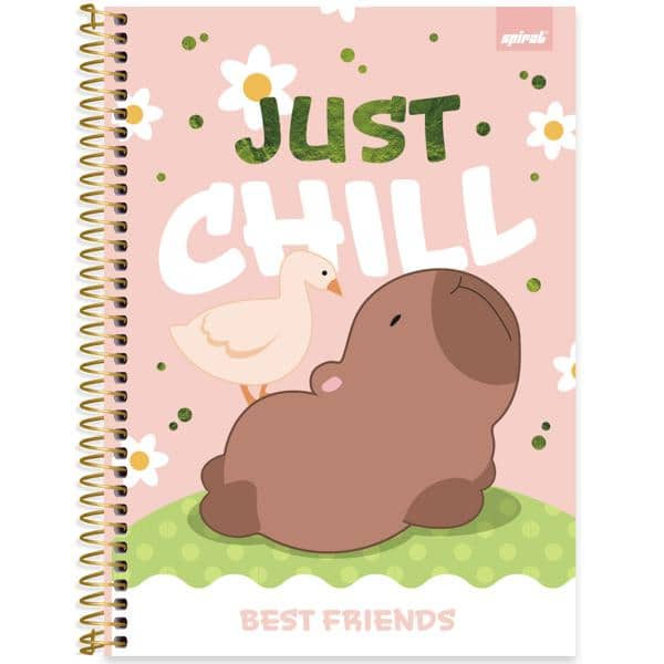 Caderno universitário capa dura, 1x1, 80 folhas, Capivara, 2638113, Spiral Ten - PT 1 UN
