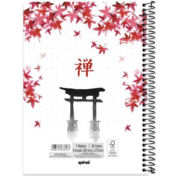 Caderno univ.capa dura 1x1 80fls Zen 2638137 Spiral Zen PT 1 UN