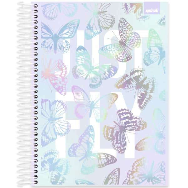Caderno Universitário Capa Dura 10 x 1, 160 Folhas, Flutter, 2638199, Spiral Flu - PT 1 UN