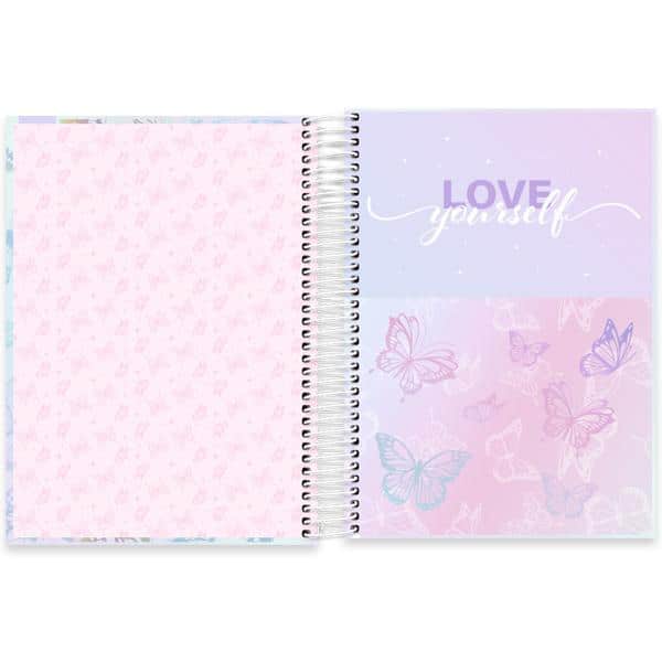 Caderno Universitário Capa Dura 10 x 1, 160 Folhas, Flutter, 2638199, Spiral Flu - PT 1 UN