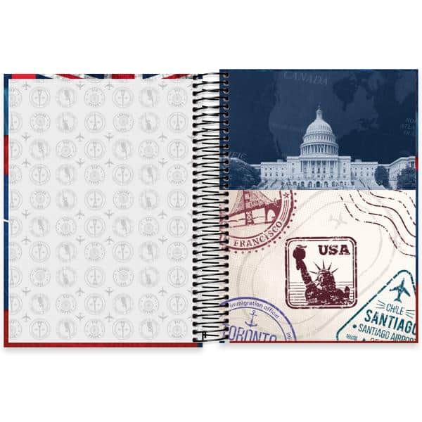 Caderno Universitário Capa Dura, 10 x 1, 160 Folhas, Hard Cover Londres, 2638212, Spiral Har - PT 1 UN