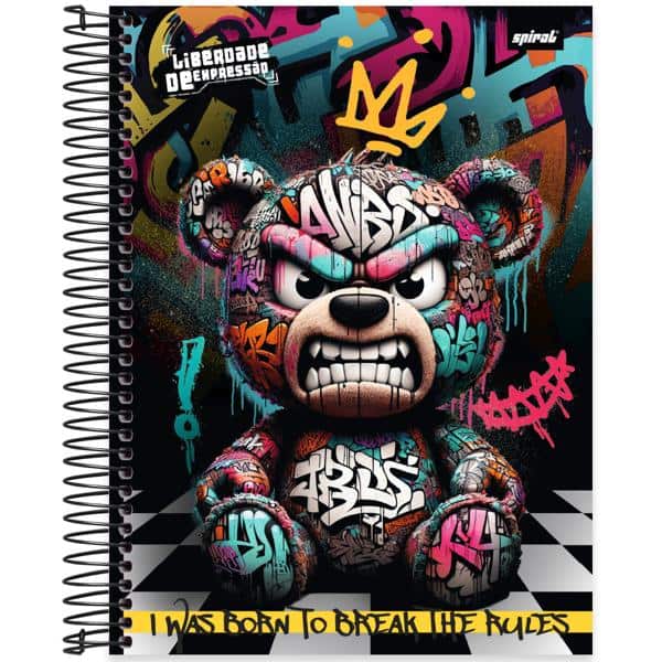 Caderno Universitário Capa Dura, 10 x 1, 160 Folhas, Liberdade de Expressão, 2638250, Spiral Lib - PT 1 UN