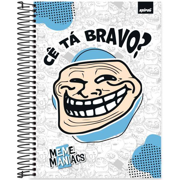 Caderno Universitário Capa Dura, 10 x 1, 160 Folhas, Meme Maniacs, 2638281, Spiral Mm - PT 1 UN